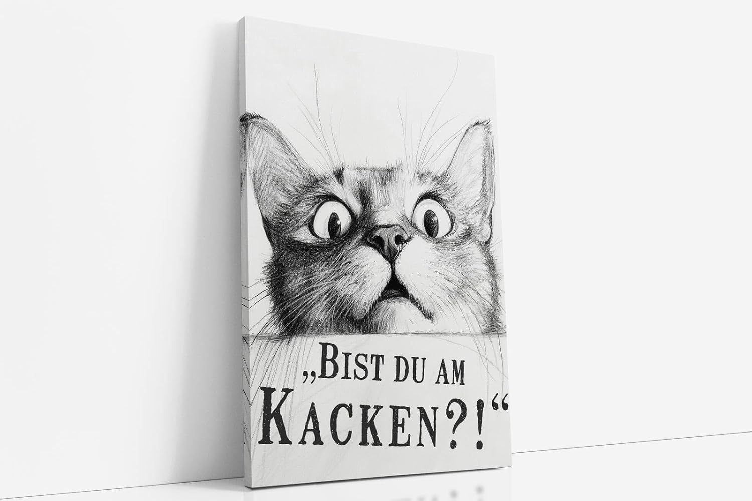 Paul Sinus Poster/Leinwandbild/Rahmenoption Lustiges Katzenbild – Freche Klo-Deko fürs Gäste-WC – Perfekt für Humorvolle