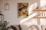 Paul Sinus Wandbild in 40x60cm The Bird's Secret – Poetisches Porträt einer Frau mit Vogel und floraler Umrahmung in sanften Farbtönen