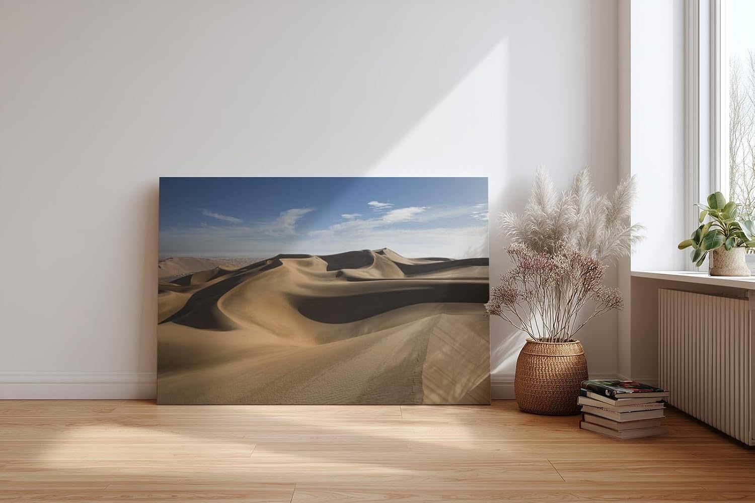 Sinus Art Wandbild 120x80cm Geschwungene Dünen mit feinem Schattenverlauf – minimalistische Naturkraft pur