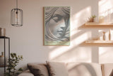 Paul Sinus Wandbild in 40x60cm The Sleeping Muse – Elegante Darstellung eines in feinen Linien gearbeiteten weiblichen Gesichts in sanfter Ruhe