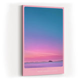 Paul Sinus Wandbild in 40x60cm Pink Horizon mit farbintensivem Sonnenaufgangshimmel in Pinkund Blautönen für moderne Wandgestaltung