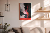 Paul Sinus Wandbild in 40x60cm Red Ascent – Abstraktes Kunstwerk mit intensivem Rot zwischen Schwarz und Weiß