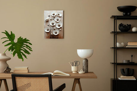 Paul Sinus 60x90cm Wandbild Floral Elegance – Stilvolle Blütenpracht in plastischer Anmutung auf Leinwand Holzrahmen