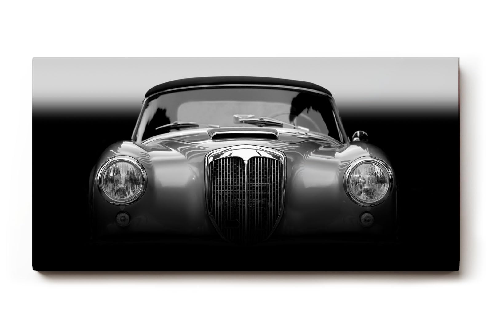 Sinus Art Wandbild 120x80cm Charismatischer Oldtimer in stilvoller Frontalansicht verleiht dem Raum Charakter und Dynamik
