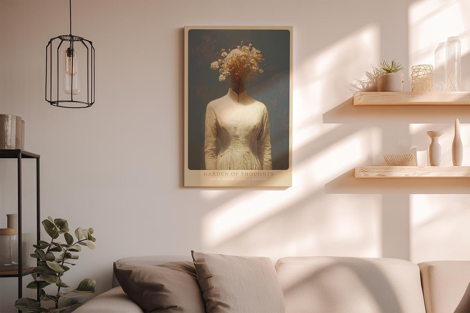 Paul Sinus Wandbild in 40x60cm Garden of Thoughts – Poetische Kunst mit zarten Blüten als Sinnbild für Gedankenvielfalt