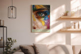 Paul Sinus Wandbild in 40x60cm The Eye of Creation – künstlerisches Augenporträt mit farbintensiver Malstruktur für kreative Raumgestaltung