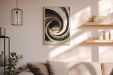 Paul Sinus Wandbild in 40x60cm The Gravity Loop – Dynamische Schwarz-Weiß-Wirbelstruktur mit kraftvoller Tiefenwirkung und plastischer Textur