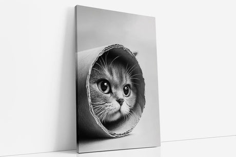 Paul Sinus Poster/Leinwandbild/Rahmenoption Lustiges Katzenbild – Süße Klo-Deko für dein Badezimmer – Perfekt fürs Gäste-WC