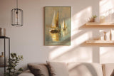 Paul Sinus Wandbild in 40x60cm The Golden Regatta – Segelboote im warmen Licht auf ruhigem Wasser
