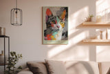 Paul Sinus Wandbild in 40x60cm Colorful Cutie – farbenfrohes Katzenportrait in moderner Maltechnik für kreative Wohnraumgestaltung