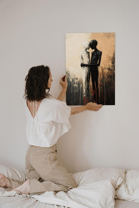Paul Sinus 60x90cm Wandbild Pure Emotion – Ausdrucksvolle Umarmung als tiefgründiges Fokuskunstwerk auf Leinwand