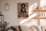 Paul Sinus Wandbild in 40x60cm The Still Soul mit meditierender Frau in Boho-Stil vor abstraktem Hintergrund für entspannende Wandgestaltung
