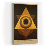 Paul Sinus Wandbild in 40x60cm The Golden Alignment Abstrakte Geometrie in Gold und Braun mit harmonischer Symmetrie und meditativer Tiefe