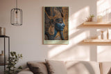 Paul Sinus Wandbild in 40x60cm Pharaoh of the Stars – Ägyptisches Herrscherprofil in Blau-Gold mit Hieroglyphen