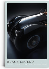 Paul Sinus Leinwandbild 80x120cm Leinwandbild Black Legend klassische Automobilkunst zeitlose Eleganz glänzende Perfektion stilvolle Ästhetik Luxusauto