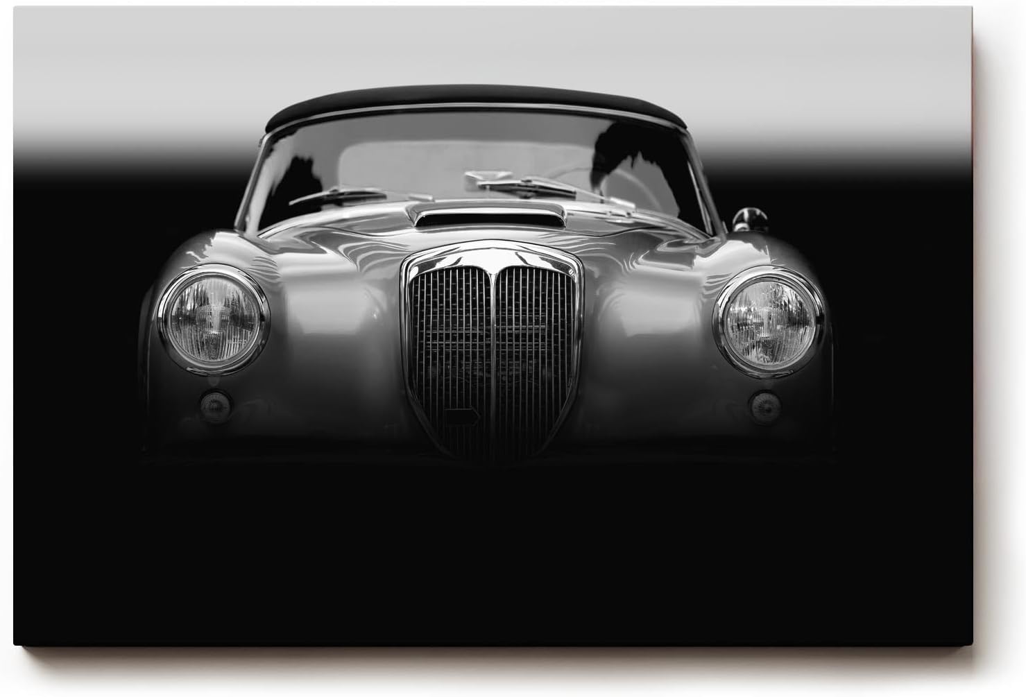 Sinus Art Wandbild 120x80cm Charismatischer Oldtimer in stilvoller Frontalansicht verleiht dem Raum Charakter und Dynamik