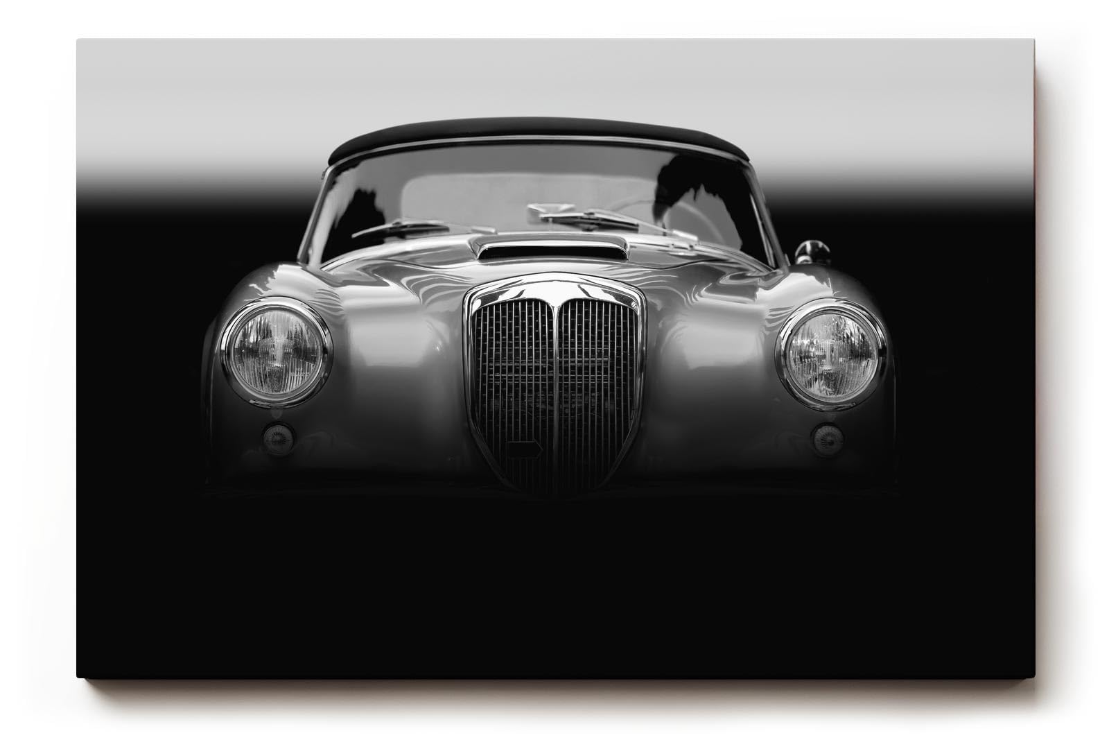 Sinus Art Wandbild 120x80cm Charismatischer Oldtimer in stilvoller Frontalansicht verleiht dem Raum Charakter und Dynamik