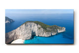 Sinus Art Wandbild 120x80cm Satte Türkistöne, weiße Felsen und mediterranes Flair gestochen scharf