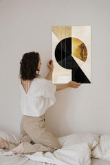 Paul Sinus 60x90cm Wandbild Golden Motion – Powerdesign und Fokusgeometrie im modernen Kreis-Stil auf Leinwand