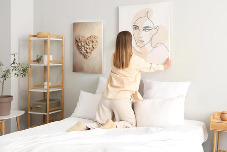 Paul Sinus 60x90cm Wandbild Herz aus Rosenblättern – Romantische Wandpoesie mit natürlicher Blume
