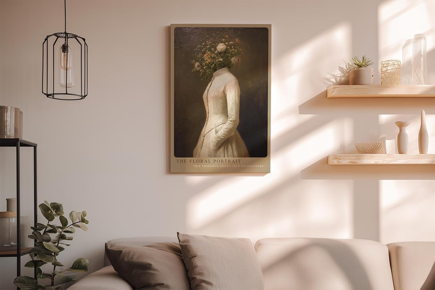 Paul Sinus Wandbild in 40x60cm The Floral Portrait – Stilvolle Kunst mit floraler Symbolik und zeitloser Eleganz