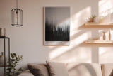 Paul Sinus Wandbild in 80x120cm The Falling Silence – Minimalistische Kunst mit vertikalen Farbverläufen in Schwarz und Grau