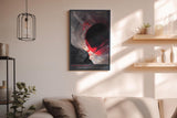 Paul Sinus Wandbild in 40x60cm The Red Impact – Dynamisches abstraktes Kunstwerk mit rotem Akzent und kreisförmiger Komposition