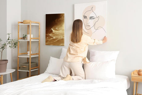 Paul Sinus 60x90cm Wandbild, Atemberaubende Energie in Fokuswellen – Naturgewalt in goldbrauner Ästhetik