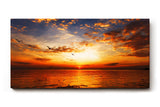 Sinus Art Wandbild 120x80cm Imposanter Sonnenuntergang mit Spiegelungen auf der Wasseroberfläche und fliegenden Vögeln