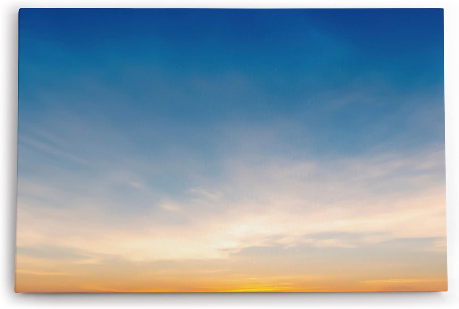 Paul Sinus Wandbild 120x80cm Sonnenuntergang blauer Himmel Wolken Minimal