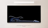 Gitarre in schwarz ca. 130x70cm Wandbild inklusive Schattenfugenrahmen schwarz - Panorama Leinwand Bild XXL Format Wandbilder Wohnzimmer Wohnung Deko Kunstdrucke