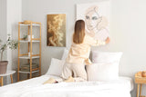 Paul Sinus 60x90cm Wandbild, Atemberaubende Dynamik in Schwungformen – Elegante Kunst in fließenden Beigetönen