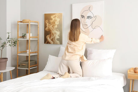 Paul Sinus 60x90cm Wandbild, Atemberaubende Dynamik in Schwungformen – Elegante Kunst in fließenden Beigetönen