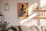 Paul Sinus Wandbild in 40x60cm The Yellow Facade – Mediterrane Balkonszene mit leuchtend gelber Fassade und verspielten Details in impressionistischem Stil