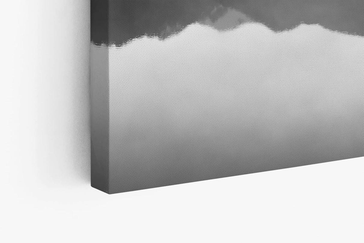 Paul Sinus Wandbild 120x80cm See Berge Landschaft Schwarz Weiß Bäume