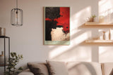 Paul Sinus Wandbild in 40x60cm The Fracture Point – Kraftvolle abstrakte Kunst in Rot, Schwarz und Weiß mit markanten Farbflächen