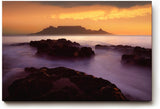 Sinus Art Wandbild 120x80cm Faszinierende Silhouette des Tafelbergs in goldener Abendstimmung
