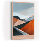 Paul Sinus Wandbild in 40x60cm Landscape in Planes – Abstrakte Landschaft in erdigen und kühlen Tönen für moderne Raumgestaltung