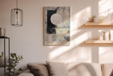 Paul Sinus Wandbild in 40x60cm Abstract Nightfall – Zeitgenössische abstrakte Kunst mit kontrastreicher Geometrie und strukturierten Flächen