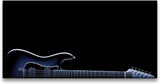 Gitarre in schwarz ca. 130x70cm Wandbild inklusive Schattenfugenrahmen schwarz - Panorama Leinwand Bild XXL Format Wandbilder Wohnzimmer Wohnung Deko Kunstdrucke
