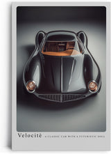 Paul Sinus Leinwandbild 80x120cm Velocité klassischer Sportwagen futuristisch schwarz elegant Retro Luxus Design