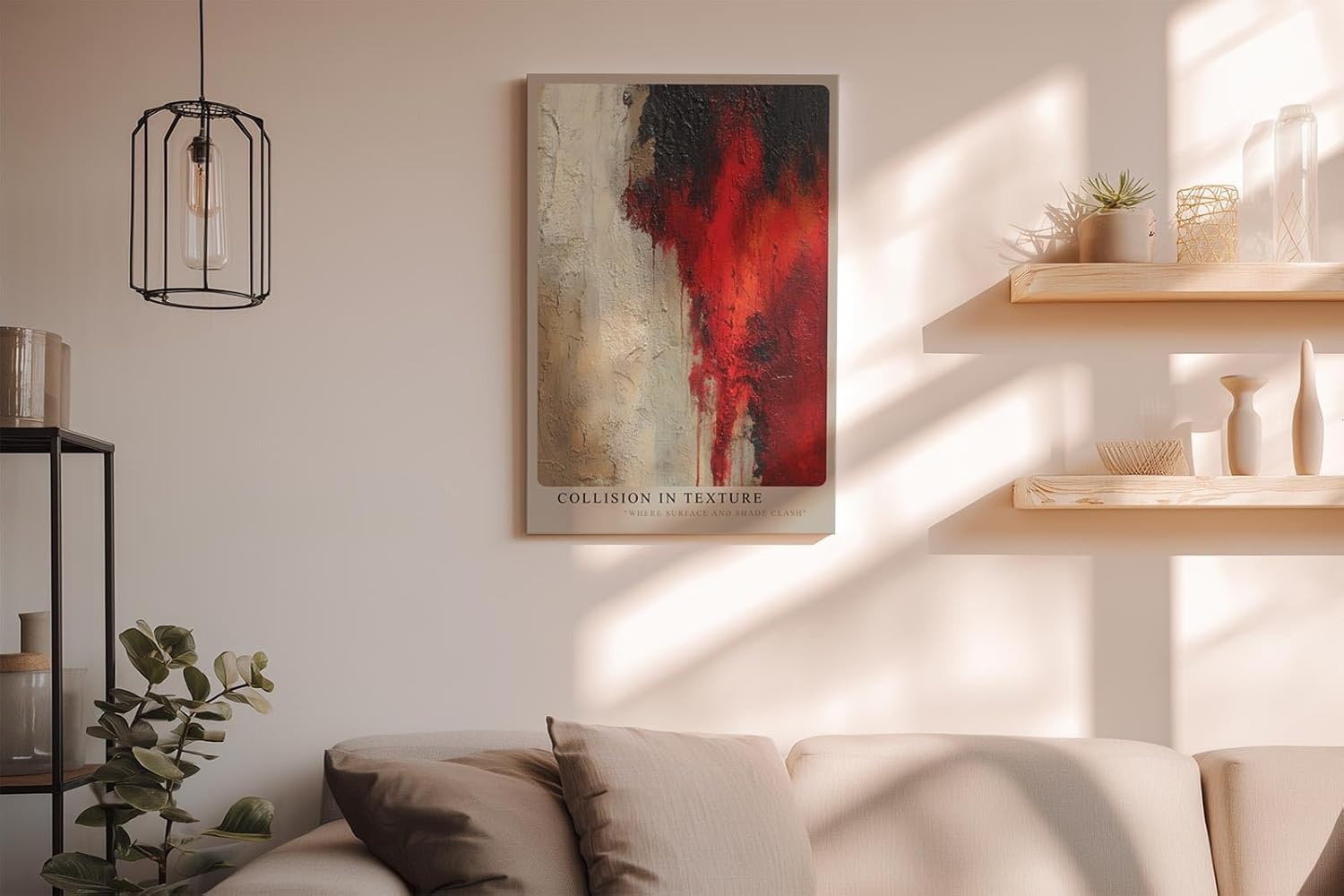 Paul Sinus Wandbild in 40x60cm Collision in Texture – Abstraktes Kunstwerk mit starkem Farbkontrast und strukturreicher Oberfläche