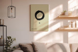 Paul Sinus Wandbild in 40x60cm Zen-Kreis in schwarzer Tusche auf hellem Hintergrund mit japanischem Schriftzeichen