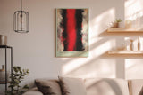 Paul Sinus Wandbild in 40x60cm Vertical Burn – Kraftvolles abstraktes Kunstwerk mit leuchtend rotem Zentrum