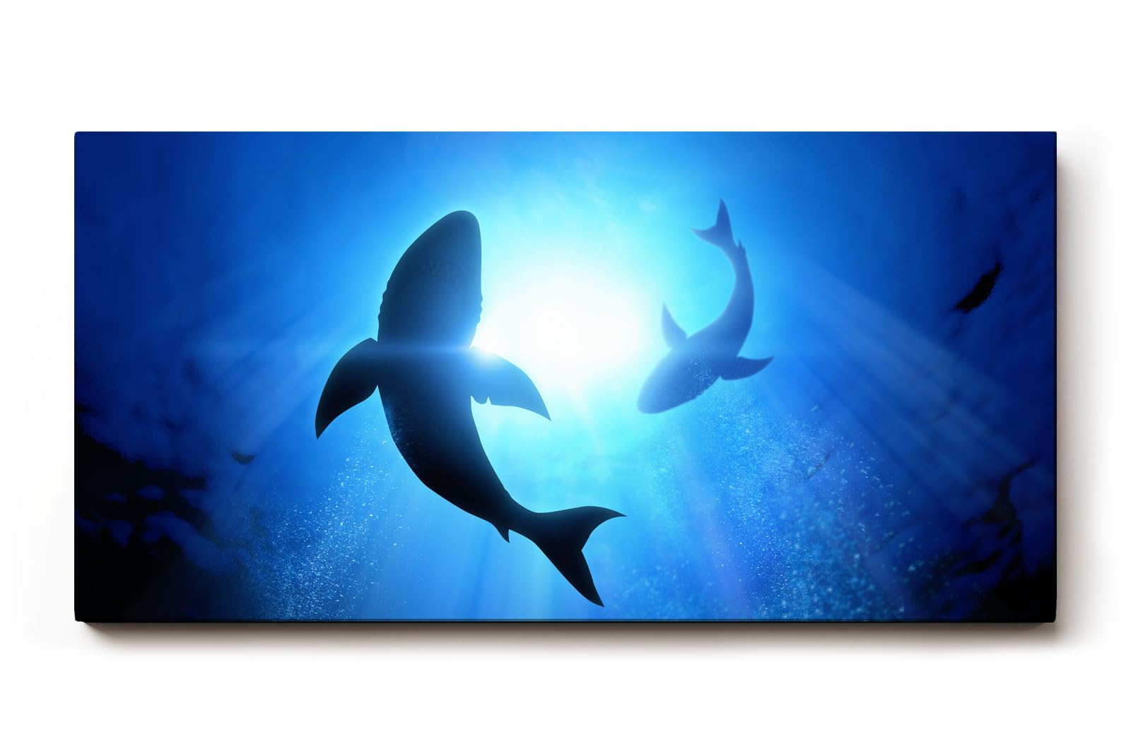 Sinus Art Wandbild 120x80cm Kraftvolle Meeresfarben mit Lichtbrechung in künstlerischer Ausführung