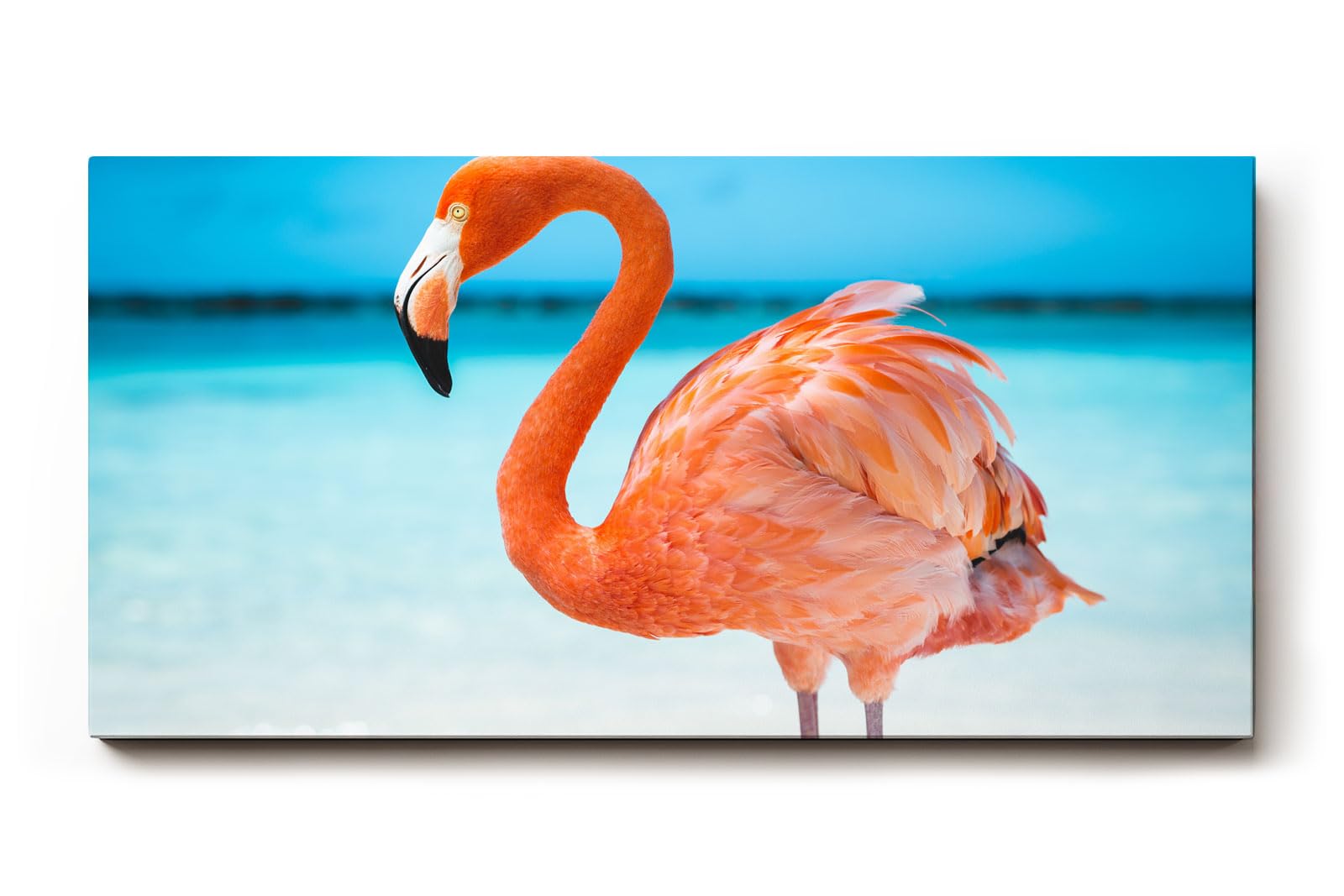 Sinus Art Wandbild 120x80cm Exotisches Flamingo-Motiv sorgt für tropisches Flair und Sommerstimmung im Raum
