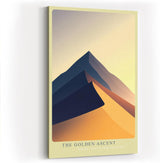 Paul Sinus Wandbild in 40x60cm The Golden Ascent – Minimalistische Dünenlandschaft in goldenen und blauen Tönen für stilvolle Raumgestaltung
