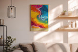 Paul Sinus Wandbild in 40x60cm The Color River – Abstrakte Flussform in leuchtenden Gelb-, Blau-, Rotund Grüntönen