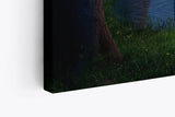 Paul Sinus Wandbild 120x80cm Märchenwald Bonsai Wald Vollmond Bäume Teich