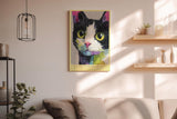 Paul Sinus Wandbild in 40x60cm Little Rainbow Cat – farbenfrohes Katzenportrait in moderner Bilder für lebendige Wohnraumgestaltung